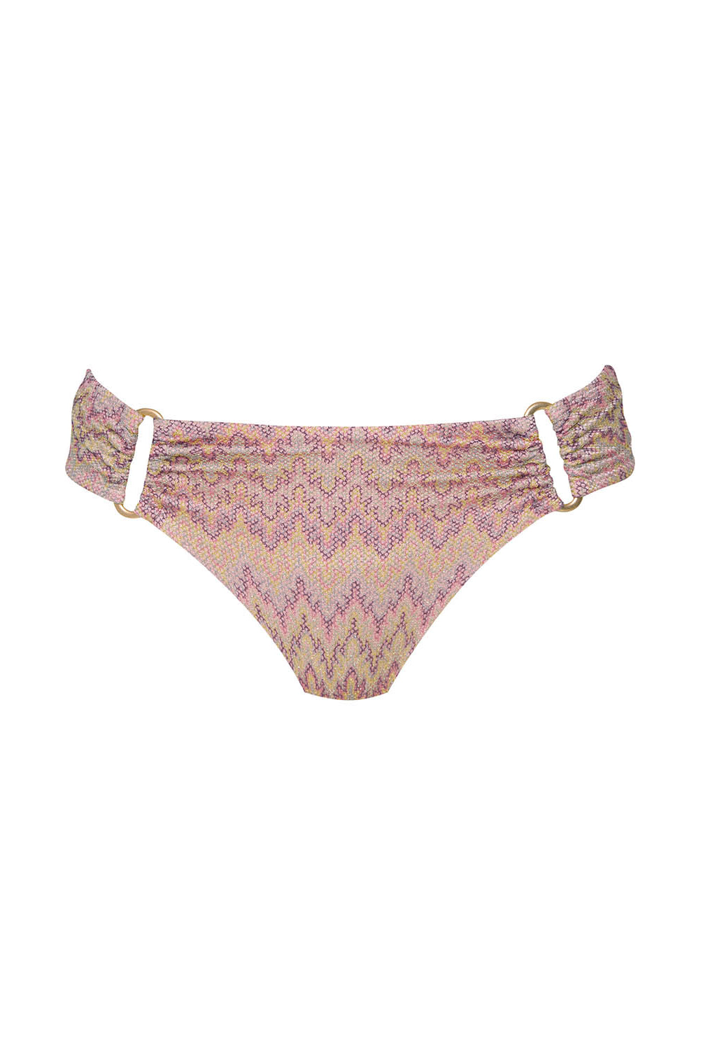 Patterned bikini bottom on a white background