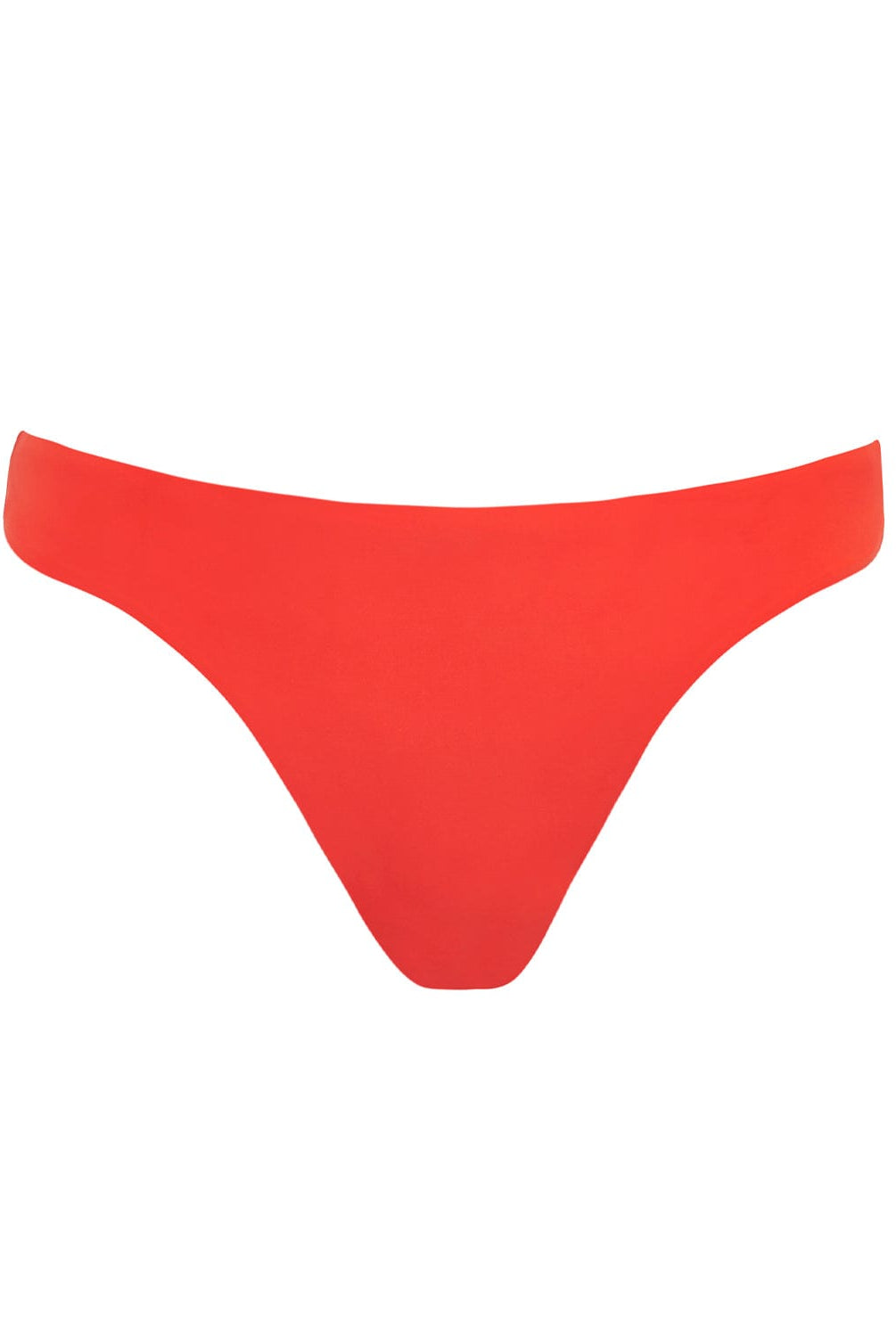 A red bikini bottom against a white wall.