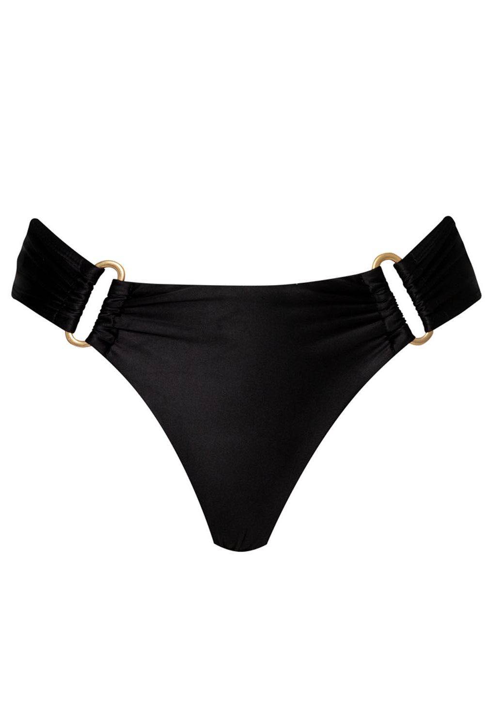 A black bikini bottom against a white wall.