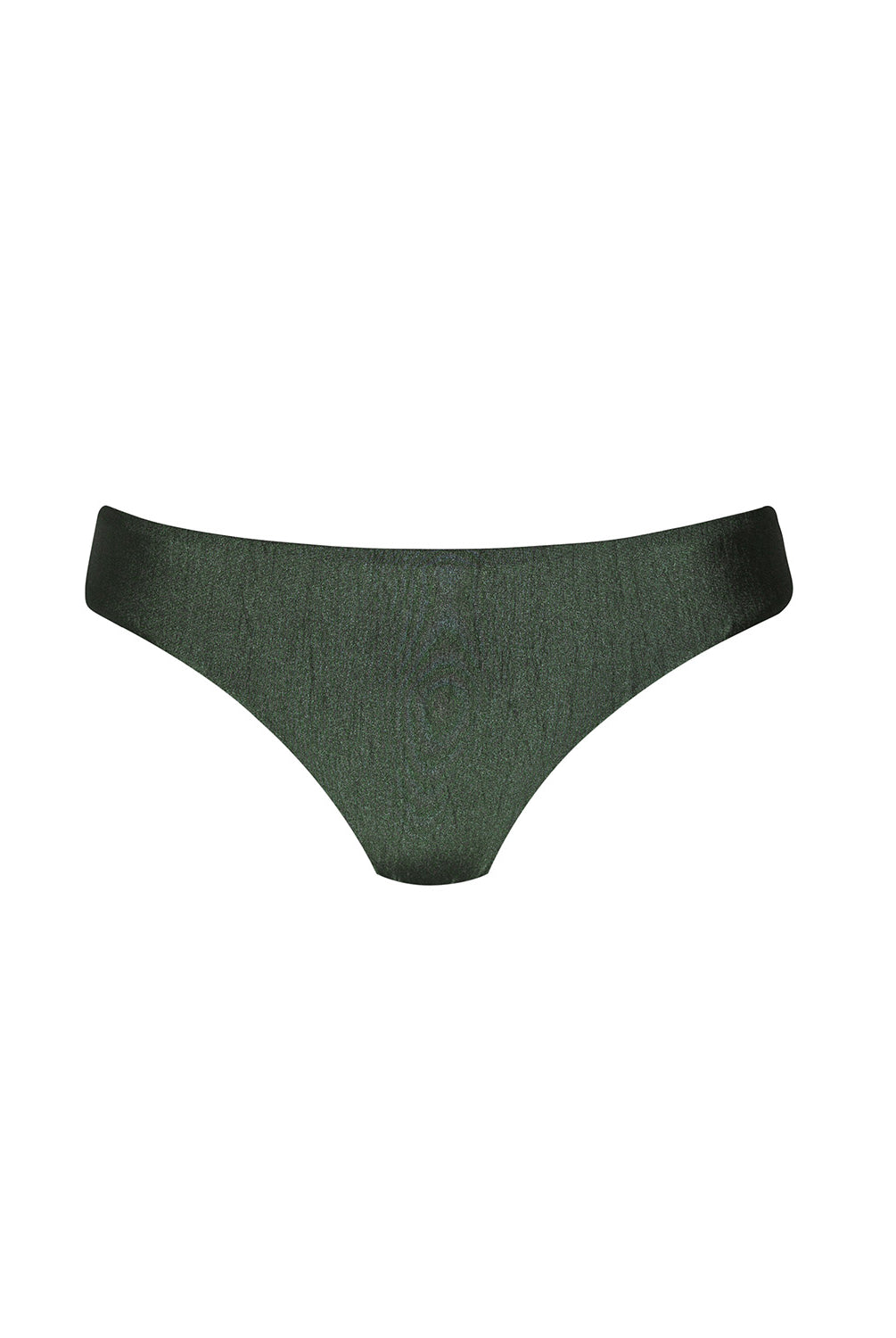 A green bikini bottom against a white background.