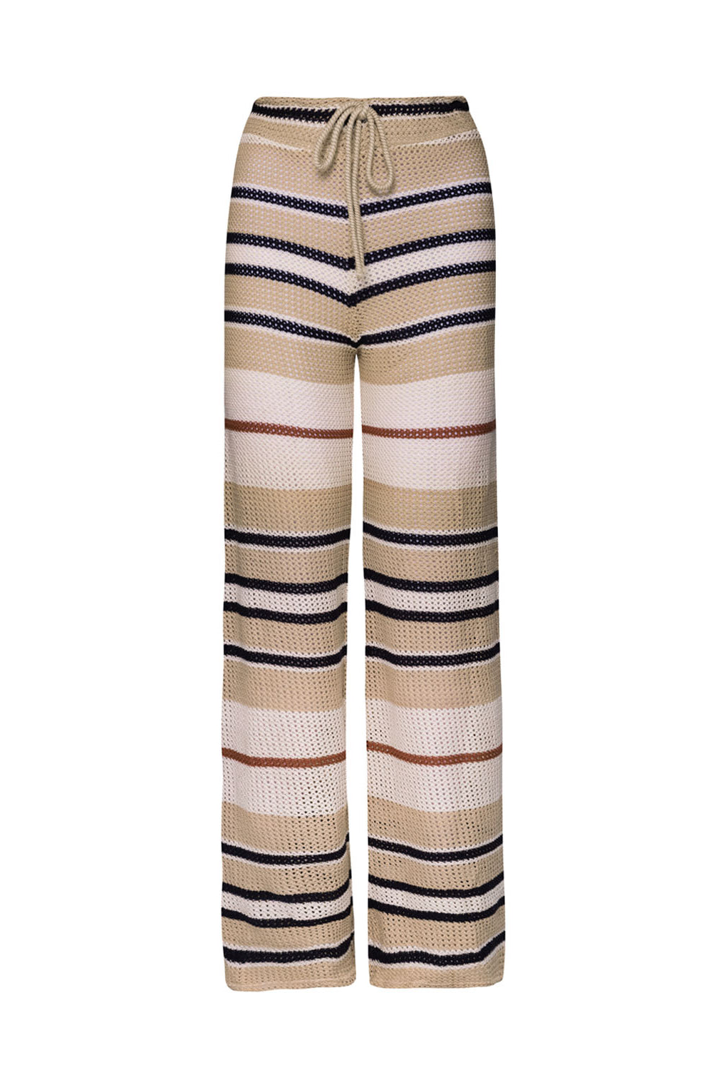 Pacific beige Bree Boho Pant with intricate woven pattern and adjustable drawstring waist, designed for a relaxed, flattering fit.