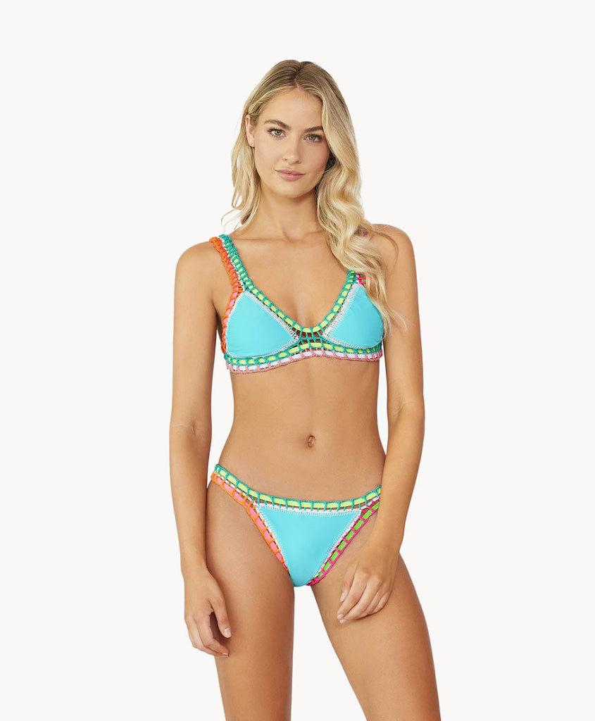 Womens Crochet Bikini - Ferrarini Pacific Blue Swim Top – PQ Swim (PilyQ)
