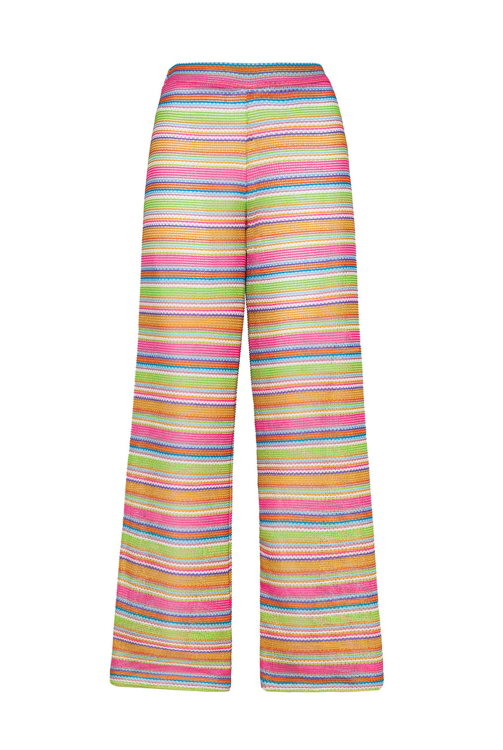Colorful striped pants on a white background