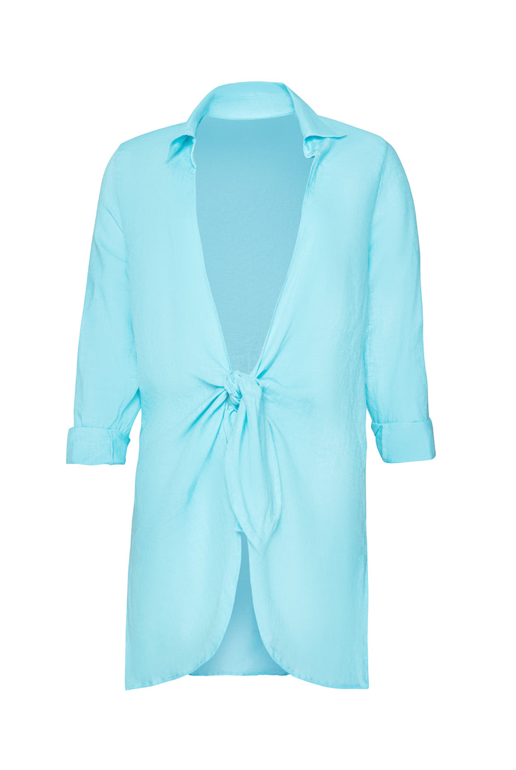 Light blue cardigan on a white background