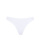 A white bikini bottom against a white wall.
