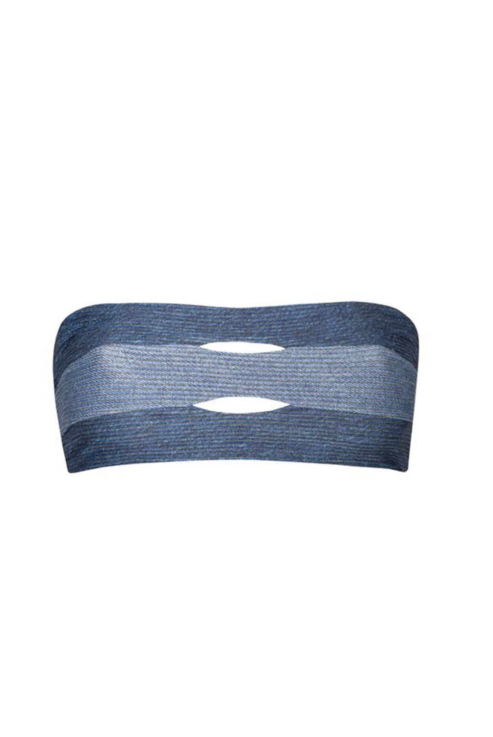 Blue Crush Billie bandeau bikini top with peek-a-boo cutout
