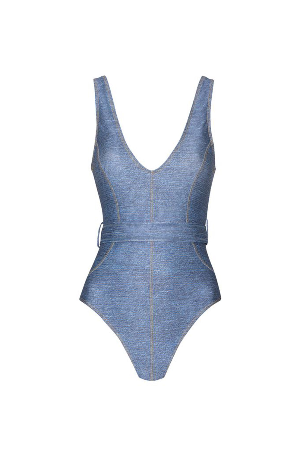 Blue Crush Paradise halter macrame one piece with waist tie
