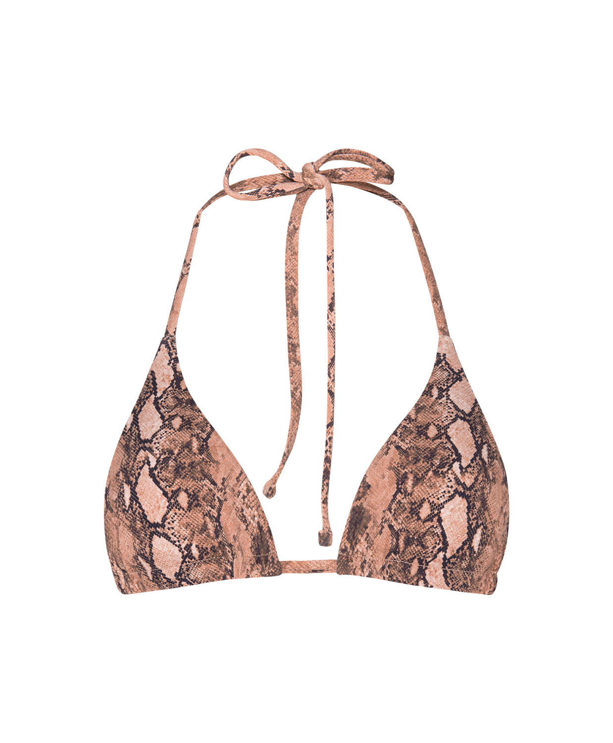 Boa Paige Triangle Top in snake print, minimal-coverage micro triangle bikini top.