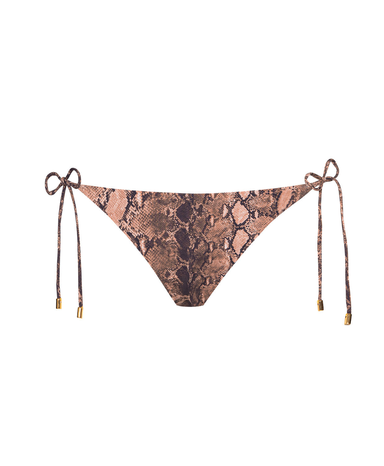 Boa tie-side bikini bottom with ruched back, paired with Paige Triangle Top