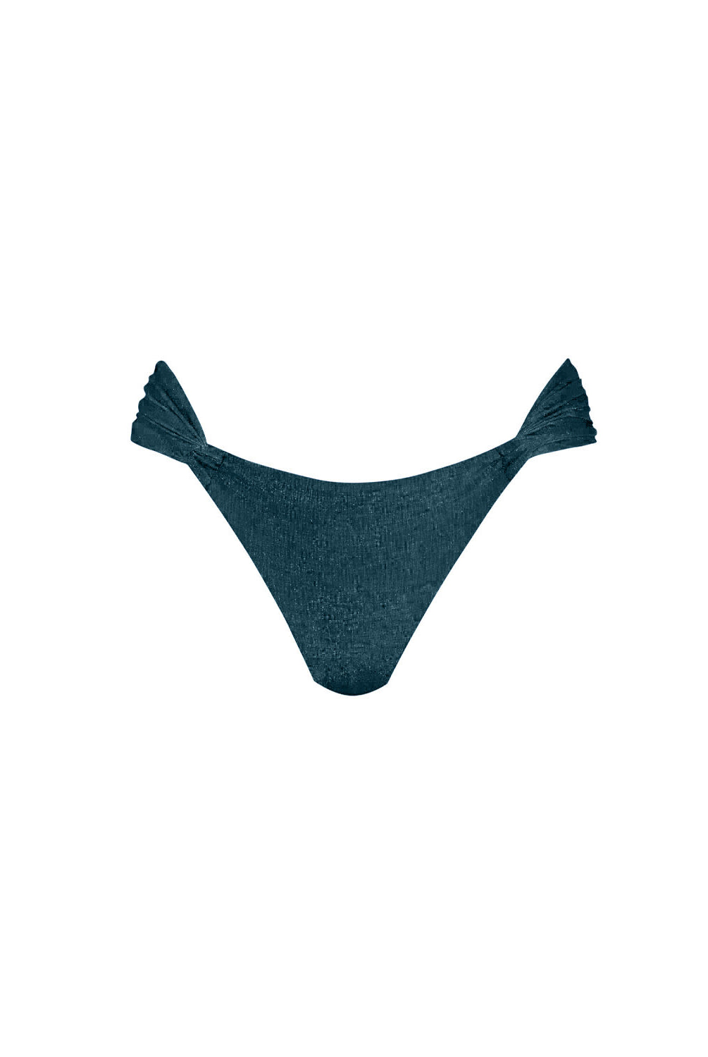 Cosmic Lace Fanned Bottom ruched bikini bottom with subtle shimmer and fanned design