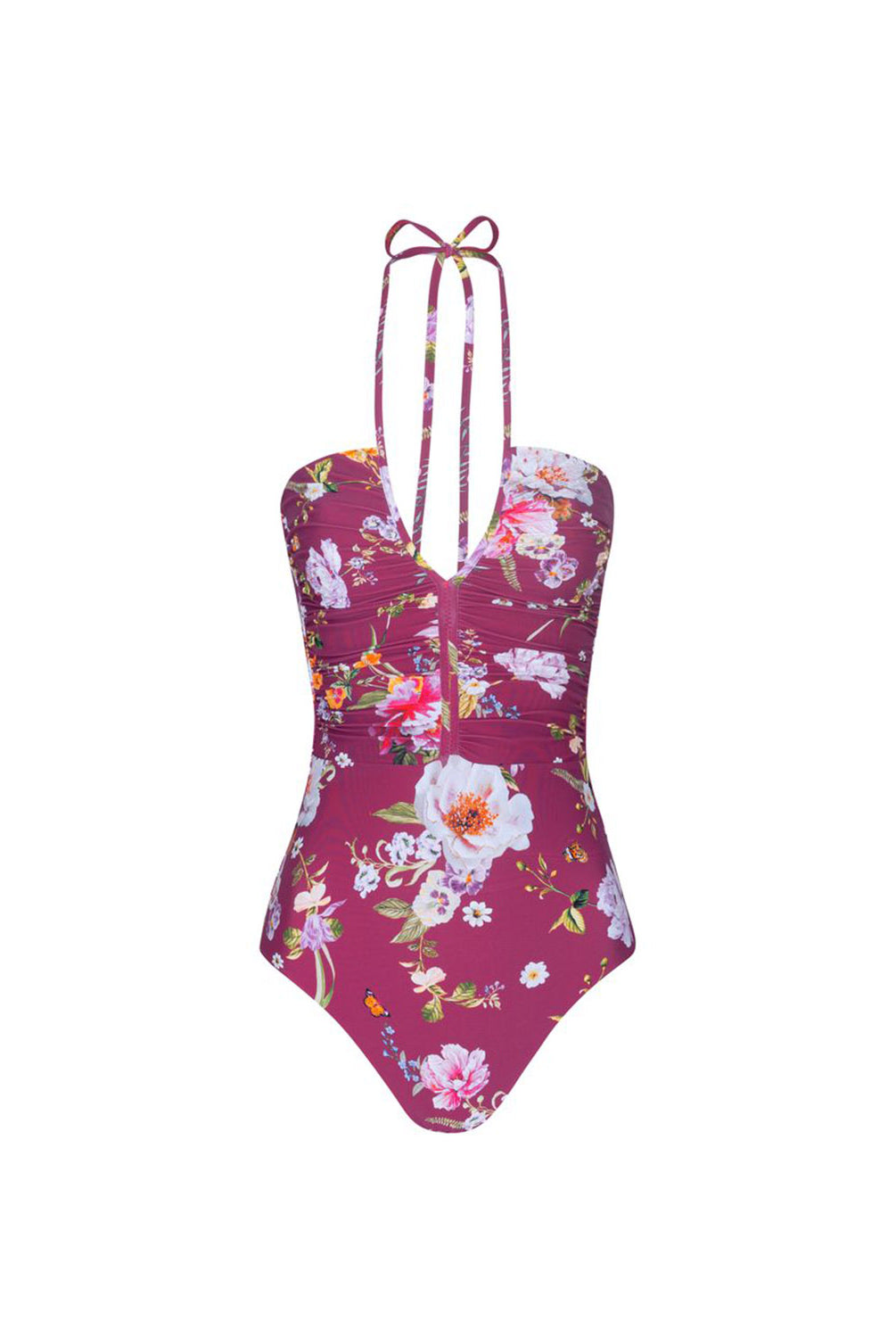 Fiesta Flora Josie embroidered one piece swimsuit with vibrant floral embroidery