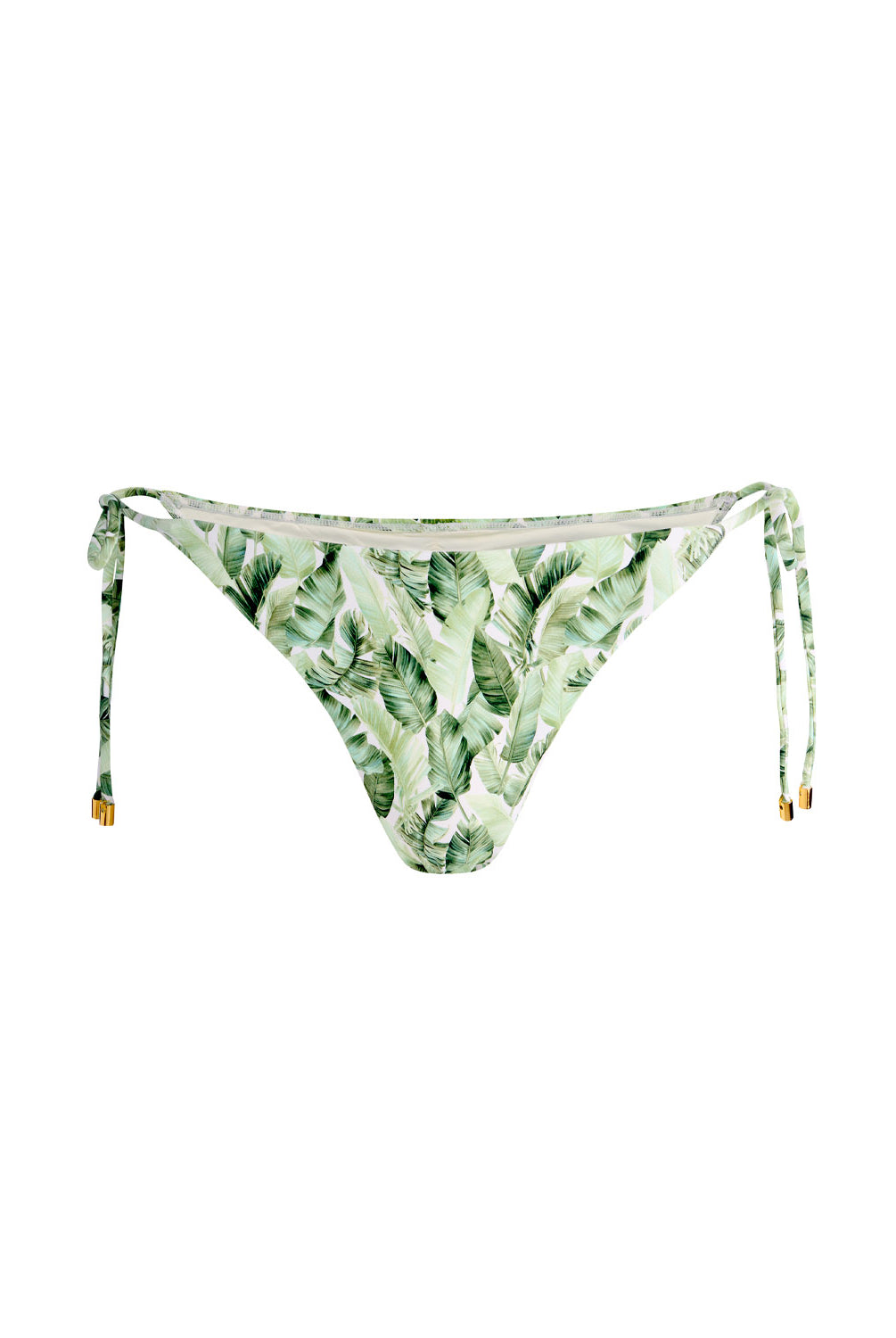 Floral Palm Tie Side Bottom bikini bottoms with tropical print and adjustable side ties