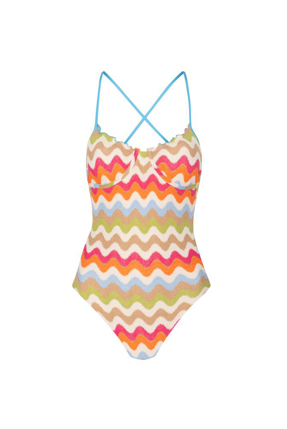 Jacka Ellie Underwire One Piece in multicolor zigzag print
