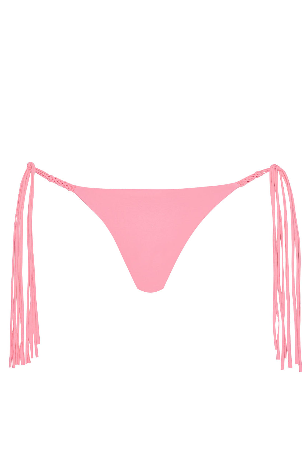 Pitaya Mila Tie Side Bottom pink macramé bikini bottoms with tie sides and ruched back
