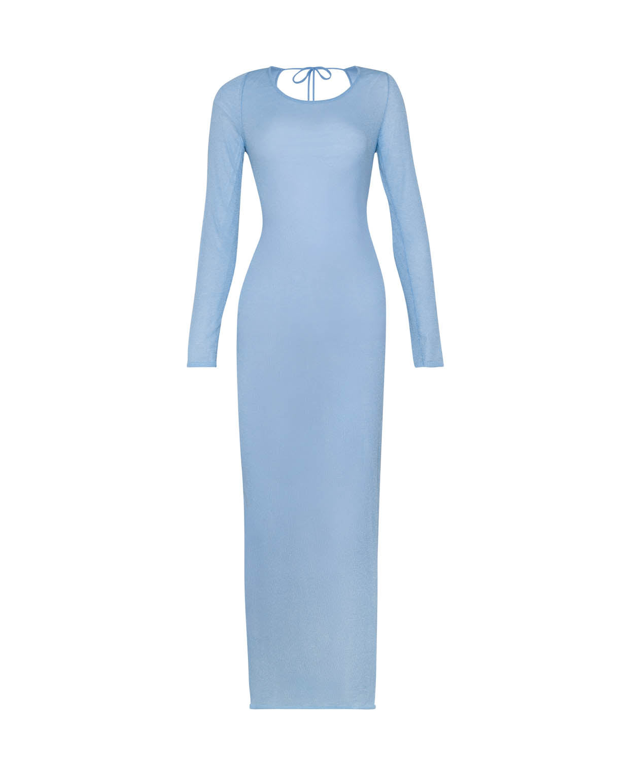 Ada Cover-Up in soft baby blue; a sheer, floor-length piece