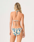 Blossom Carrie Tie Side Bottom low-rise bikini bottom with floral print, textured fabric, and adjustable tie sides
