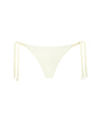 Cream tie side bikini bottom against a white background