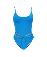 Sea Blue Link Belted One Piece