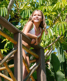 Kids Water Lily Rainbow Embroidered Bikini in vibrant colors with signature elastic accents.