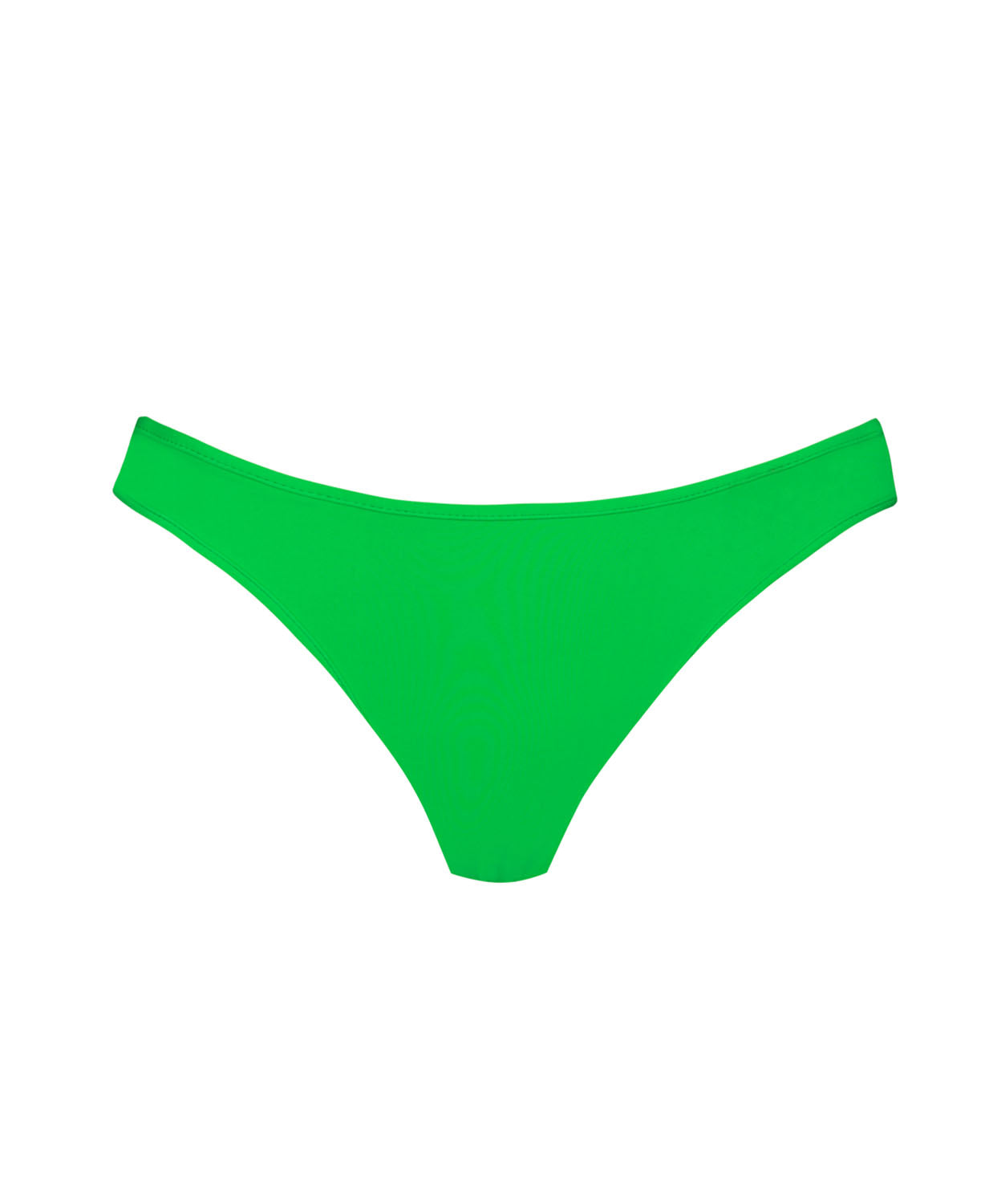 A green bikini bottom against a white wall.