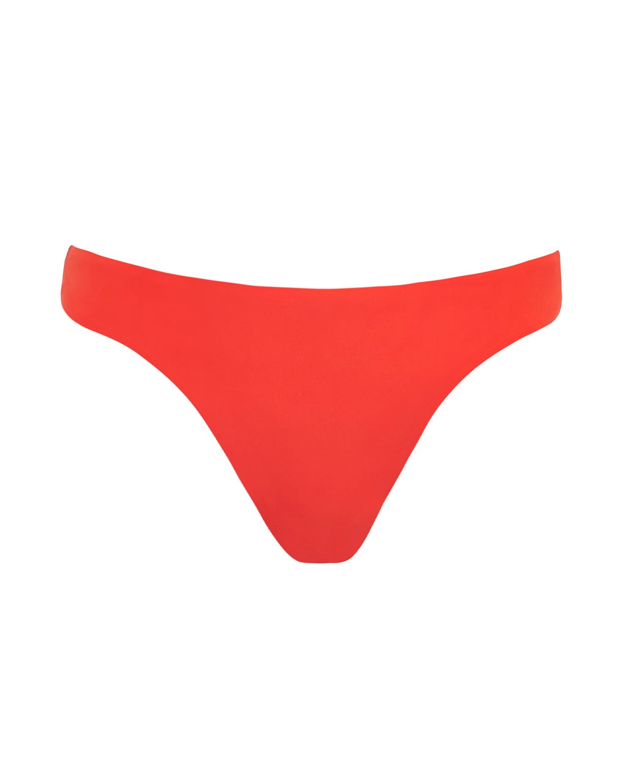 A red bikini bottom against a white wall.