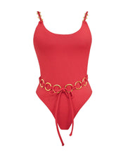 Red Link Belted One Piece