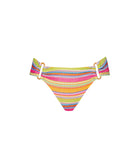 Multicolored striped bikini bottom on a white background