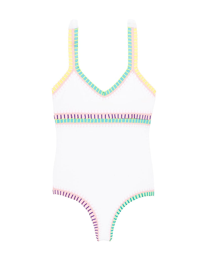 Kids Water Lily Rainbow Embroidered One Piece