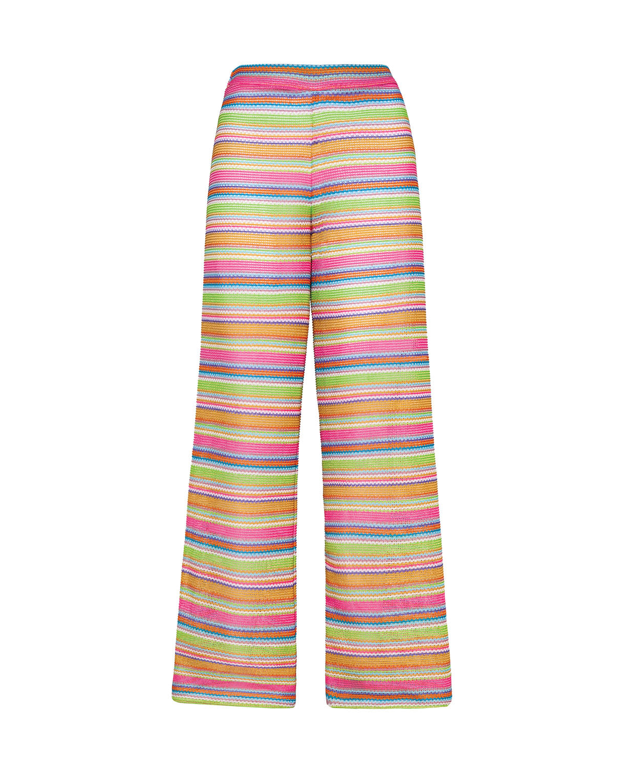 Colorful striped pants on a white background