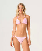 Rosé Tie Side Bottom bikini with blush-pink color, low-rise fit, and adjustable side ties for a flattering, feminine look.