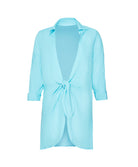 Light blue cardigan on a white background