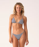 Navy and white striped seersucker bikini bottom