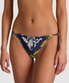 Antique Scroll Rope Bottom bikini with baroque twisted rope ties and vintage-inspired scroll print.