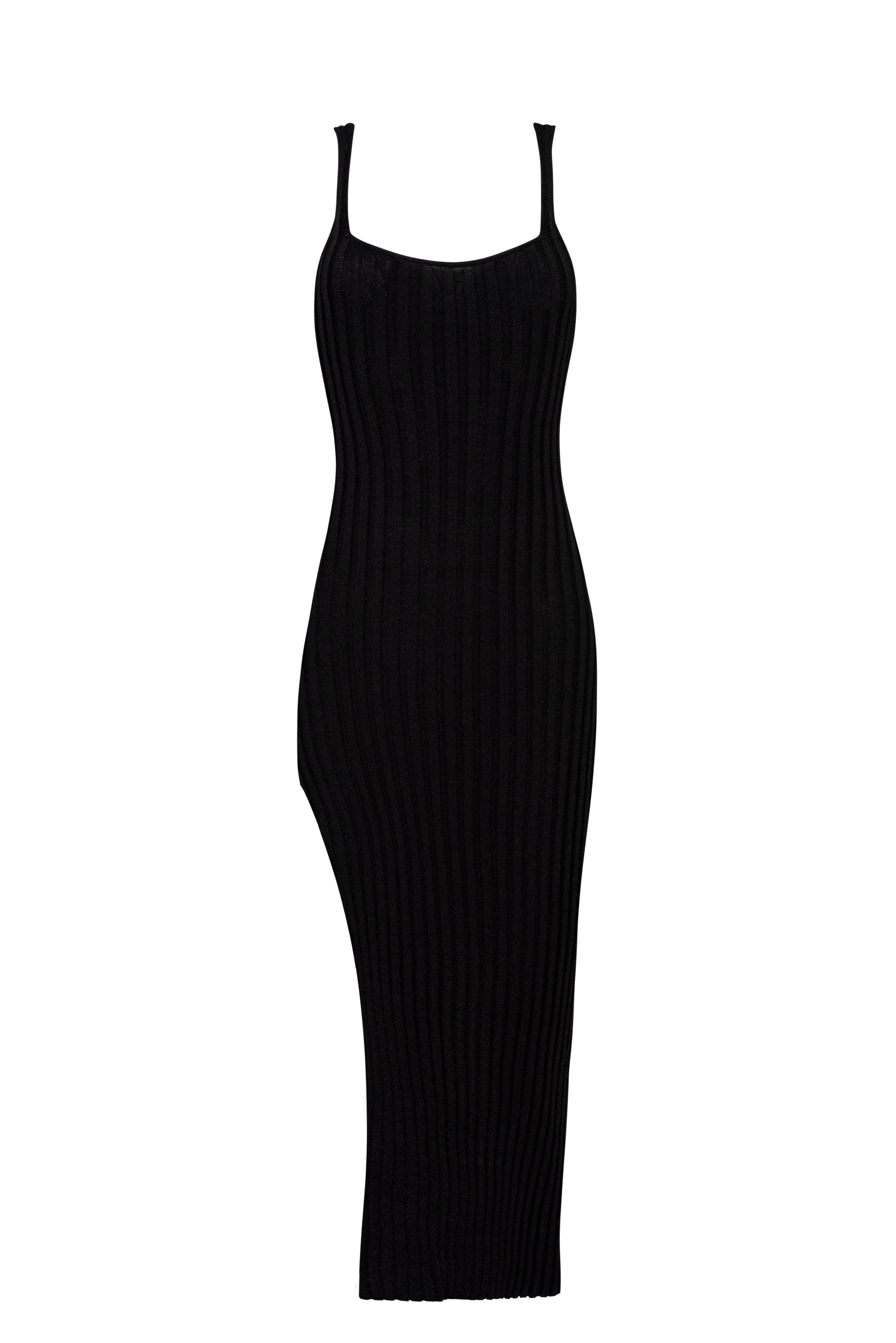 Amira Knitted Slit Dress Black main image 1