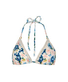 Floral triangle bikini top on a white background
