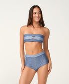 Blue Crush Billie bandeau bikini top with peek-a-boo cutout