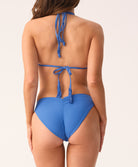 Blueberry Isla Triangle Bikini Top in vibrant blue with handwoven macramé detailing