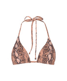 Boa Paige Triangle Top in snake print, minimal-coverage micro triangle bikini top.