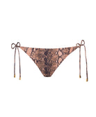 Boa tie-side bikini bottom with ruched back, paired with Paige Triangle Top