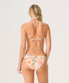 Botanica Embroidered Lettuce Edge Tie Side Bottom bikini with floral print and adjustable ties.