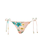 Botanica Embroidered Lettuce Edge Tie Side Bottom bikini with floral print and adjustable ties.