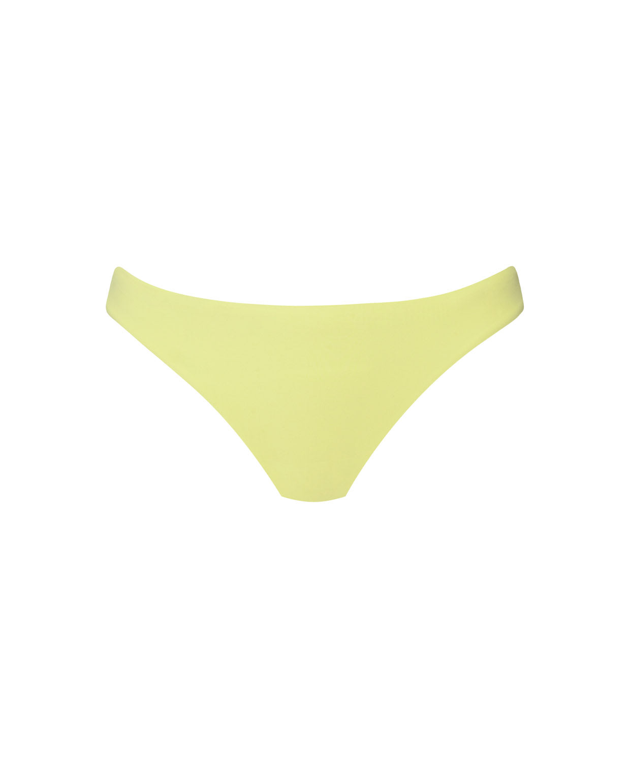 Buttercup Basic Ruched Bottom bikini bottom in soft butter yellow with form-fitting shape and cheeky ruched back.