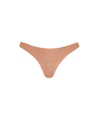 Carmel Basic Ruched Bottom bikini in caramel, featuring a cheeky ruched design.