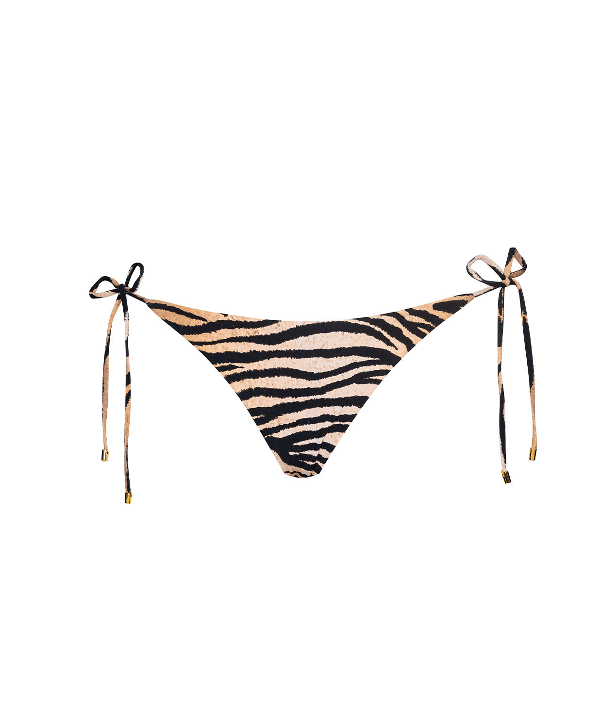 Cleo Tie Side Bottom bikini in bold animal print with adjustable side ties, showing cheeky coverage.