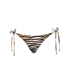 Cleo Tie Side Bottom bikini in bold animal print with adjustable side ties, showing cheeky coverage.