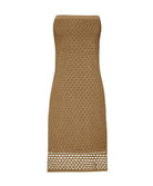 Copper Tessa Dress with macramé netting and gold lurex detailing.