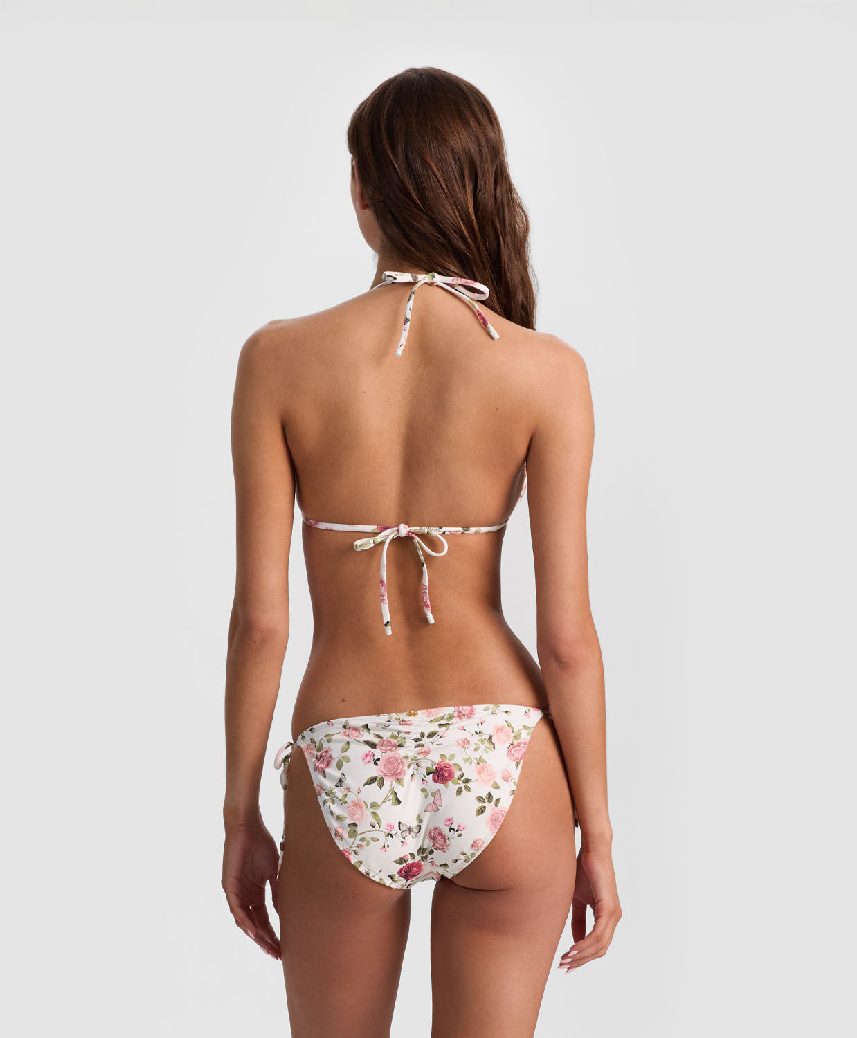 English Rose Tie Side Bottom bikini bottoms with adjustable side ties and floral print