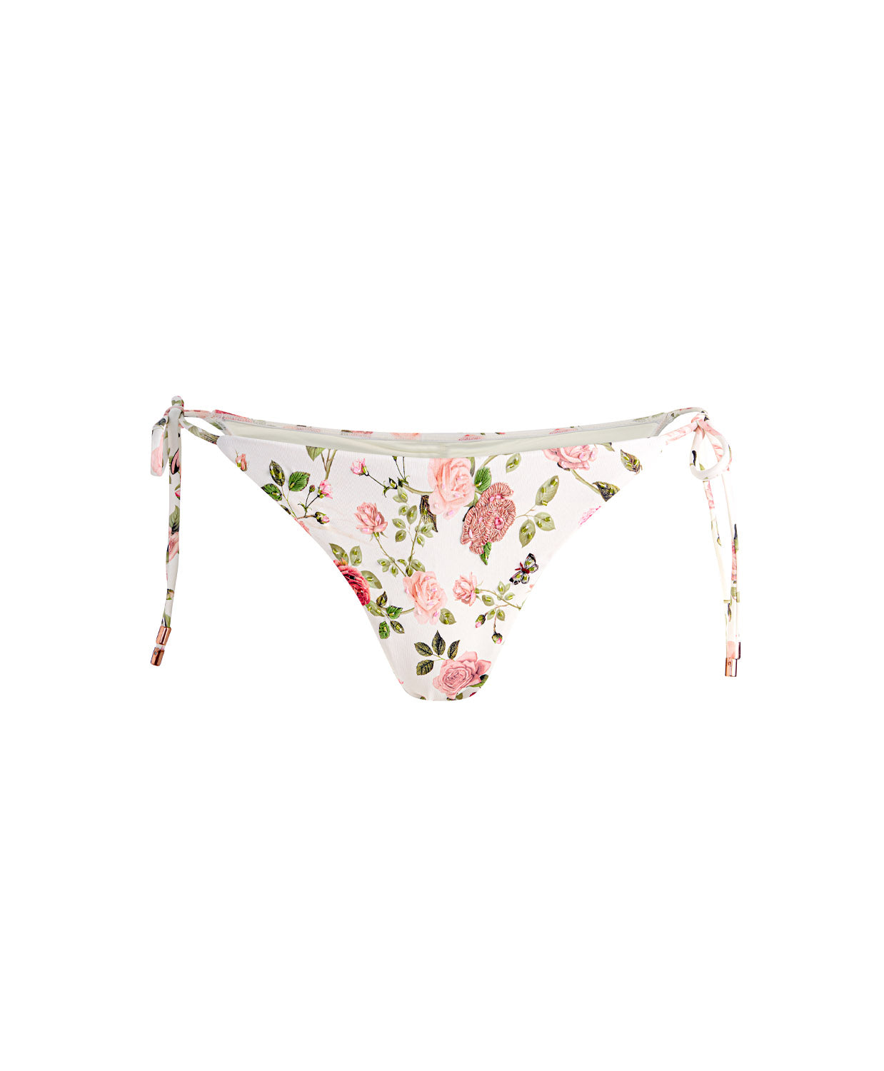English Rose Tie Side Bottom bikini bottoms with adjustable side ties and floral print
