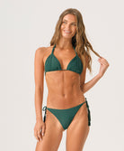 Fern Isla Triangle Top in Fern, featuring an intricately handwoven macramé triangle design.