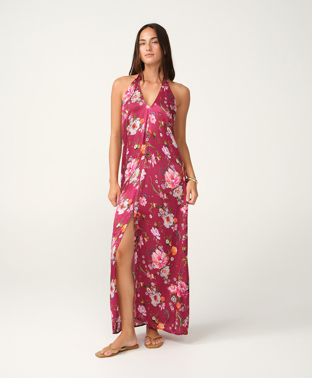 Fiesta Flora Bonnie Halter Dress in vibrant floral print